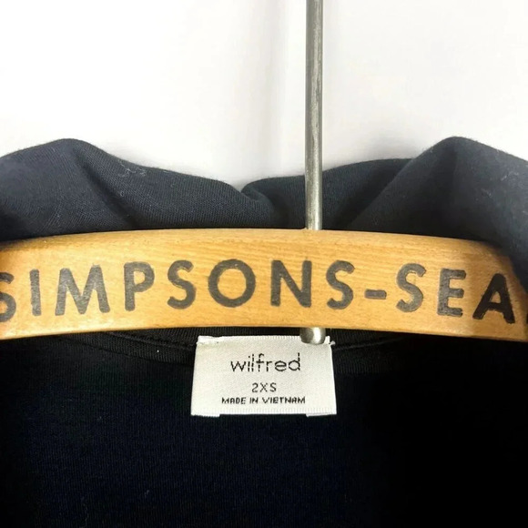 Aritzia Wilfred Womens XXS Black Button-Up  Shirt Dress Long Sleeve - Picture 3 of 4